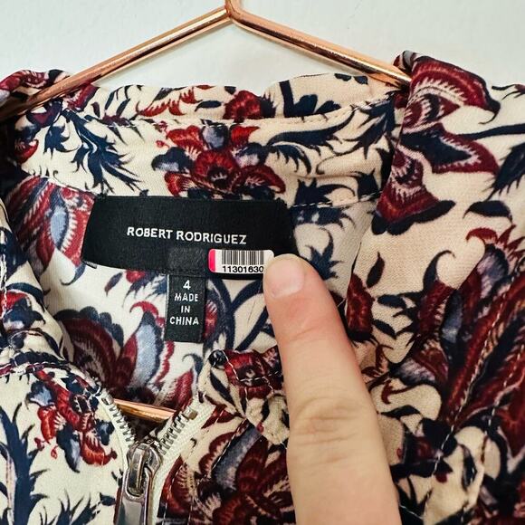 ROBERT RODRIGUEZ Women's Taylor Floral Cropped Floral Shirt Jumpsuit Size 4 - Picture 10 of 16